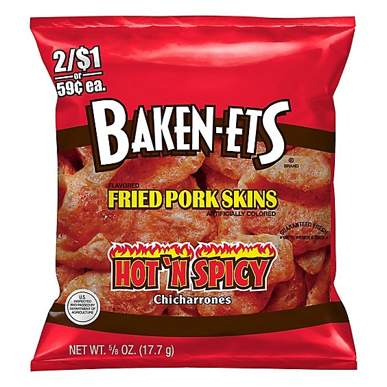 Baken Ets Pork Rinds Hot N Spicy - .625 OZ
