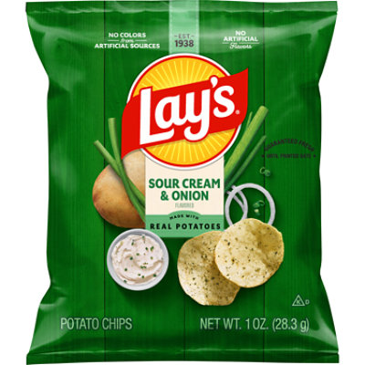 Lays Sour Cream And Onion Potato Chips - 1 OZ