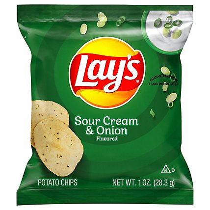 Lays Sour Cream And Onion Potato Chips - 1 OZ - Image 2