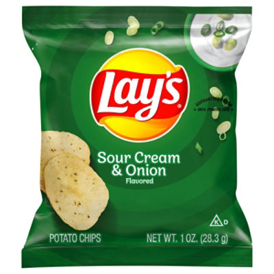 Lays Sour Cream And Onion Potato Chips - 1 OZ