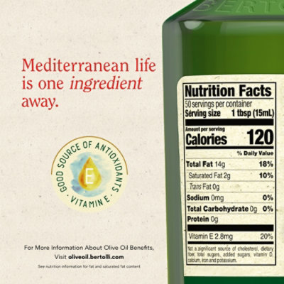 Bertolli Smooth Extra Virgin Olive Oil - 25.36 FZ - Image 4