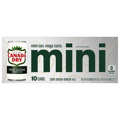 Canada Dry Zero Sugar Ginger Ale Soda Mini Cans - 10- 7.5 Fl. Oz. - Image 3