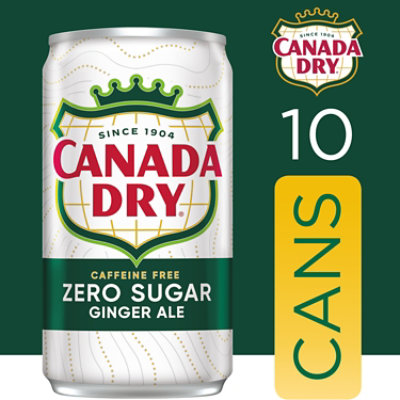 Canada Dry Zero Sugar Ginger Ale Soda Mini Cans - 10- 7.5 Fl. Oz. - Image 1