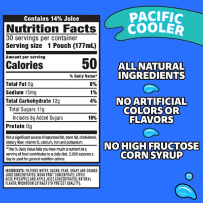 how many calories in a pacific cooler capri sun