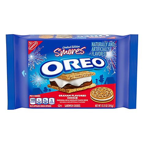 OREO Sandwich Cookies Smores Marshmallow & Chocolate Creme Graham Flavor - 12.2 Oz