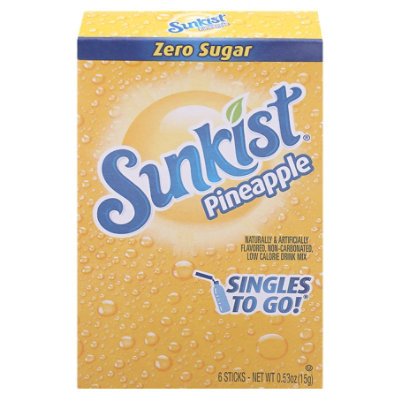 Sunkist Soda 6ct Singles To Go Pineapple Drink Mix - 6-.53 OZ - Image 3