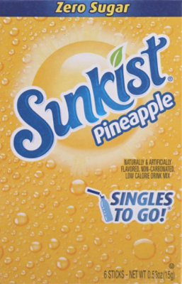 Sunkist Soda 6ct Singles To Go Pineapple Drink Mix - 6-.53 OZ - Image 2