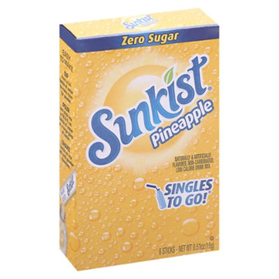 Sunkist Soda 6ct Singles To Go Pineapple Drink Mix - 6-.53 OZ - Image 1