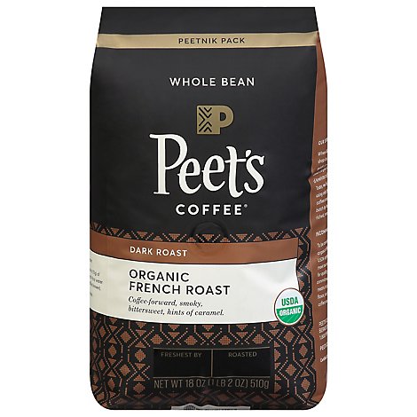 Peet's Coffee Organic French Roast Dark Roast Whole Bean Coffee Bag - 18 Oz