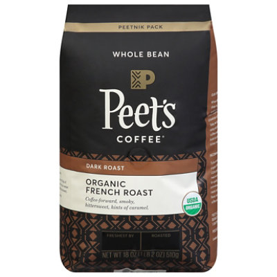 Peet's Organic French Roast Dark Roast Whole Bean Coffee - 18 Oz