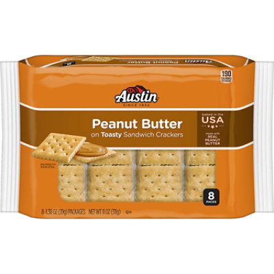 Austin Sandwich Crackers Peanut Butter on Toasty Crackers 8 Count - 11 Oz - Image 1