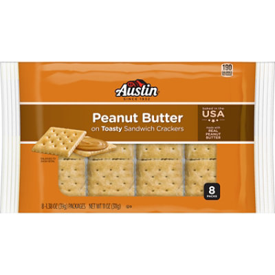 Austin Sandwich Crackers Peanut Butter on Toasty Crackers 8 Count - 11 Oz - Image 6