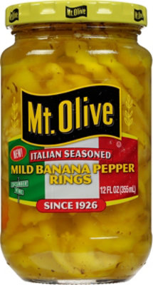 Mt. Olive Italian Seasoned Mild Banana Peppers - 12 Fl. Oz. - Image 1