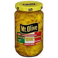 Mt. Olive Italian Seasoned Mild Banana Peppers - 12 Fl. Oz. - Image 1