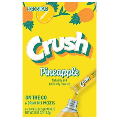 Crush Pineapple On-The -Go Drink Mix Packets - 0.54 Oz