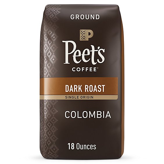 Peet's Coffee Single Origin Colombia Dark Roast Ground Coffee Bag - 18 Oz
