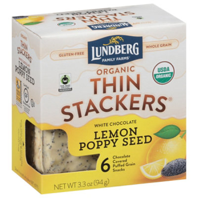 Lundberg Family Farms Organic Lemon Poppy Seed Thin Stackers - 3.3 Oz. - Image 1