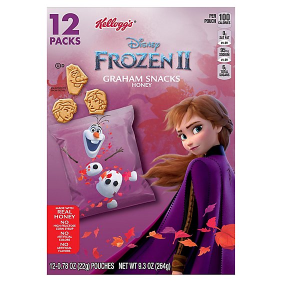 Kelloggs Disneys Frozen 2 Graham Snacks Honey 12 Count - 9.3 Oz