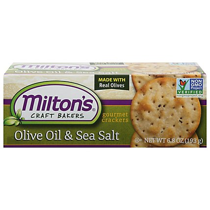 Milton's Craft Bakers Olive Oil & Sea Salt Gourmet Crackers - 6.8 Oz - Image 3