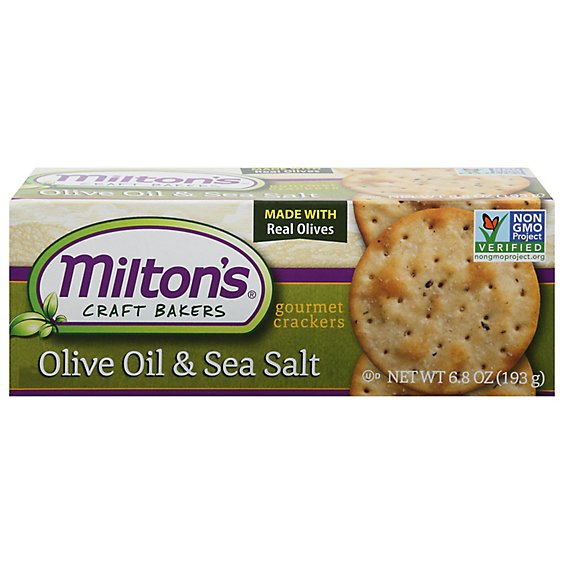 Milton's Craft Bakers Olive Oil & Sea Salt Gourmet Crackers - 6.8 Oz