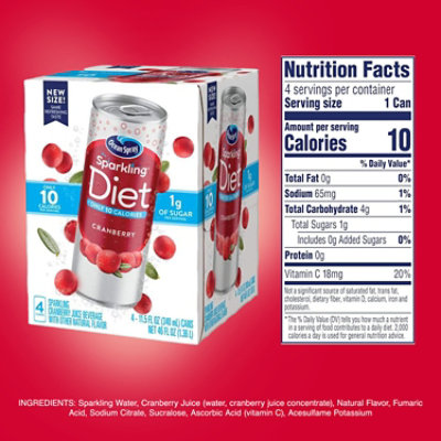 Ocean Spray Sparkling Diet Cranberry Juice Beverage - 4 Count - Image 4