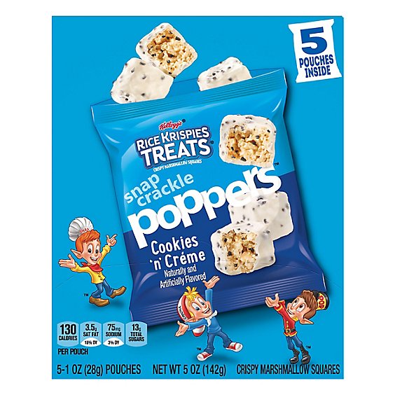 Rice Krispies Treats Snap Crackle Poppers Crispy Marshmallow Squares Cookies n CrÃ¨me - 5 Oz