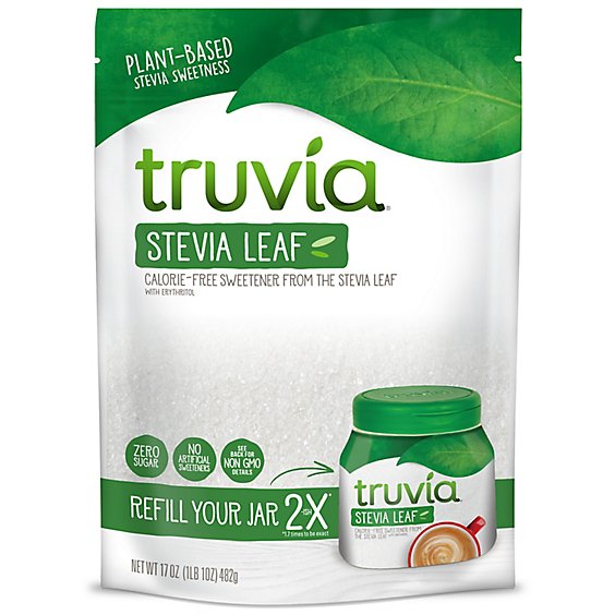 Truvia Calorie Free Sweetener From The Stevia Leaf Spoonable Refill Bag - 17 Oz