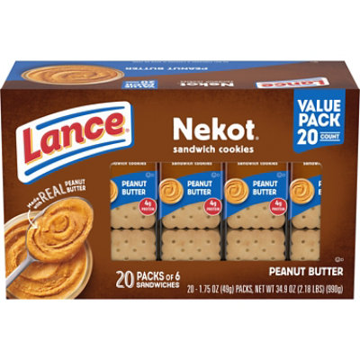 Lance Nekot Peanut Butter Sandwich Cookies 20 Count - 1.75 Oz - Image 1