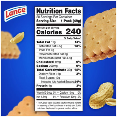 Lance Nekot Peanut Butter Sandwich Cookies 20 Count - 1.75 Oz - Image 3