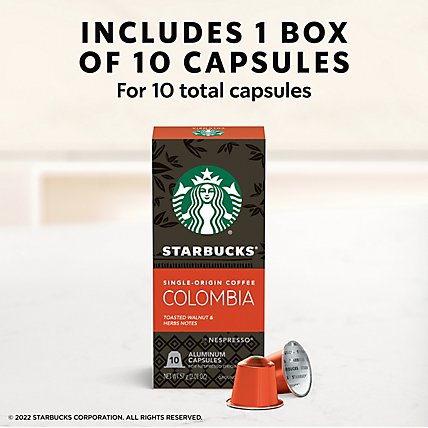 Starbucks by Nespresso Original Line Single Origin Colombia Capsules Box 10 Count - Each - Image 2