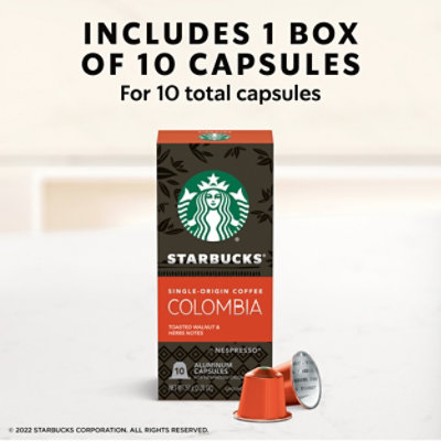 Starbucks by Nespresso Original Line Single Origin Colombia Capsules Box 10 Count - Each - Image 2