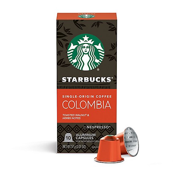 Starbucks by Nespresso Original Line Single Origin Colombia Capsules Box 10 Count - Each