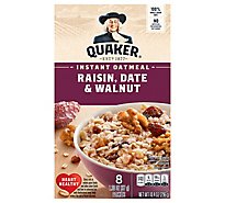 Quaker Instant Oatmeal Raisin, Date, and Walnut - 8 - 1.3 Oz.