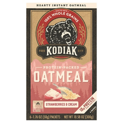 Kodiak Strawberries & Cream Instant Oatmeal Packets Box - 10.58 Oz - Image 2