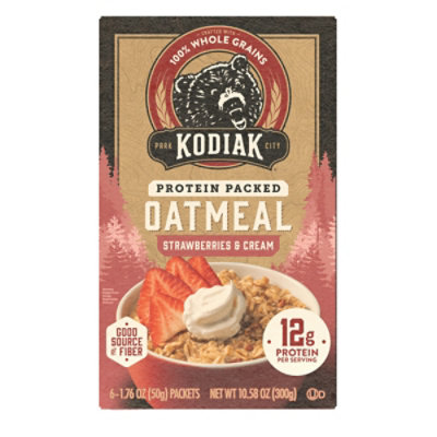 Kodiak Strawberries & Cream Instant Oatmeal Packets Box - 10.58 Oz - Image 1