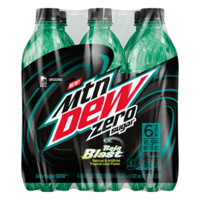 Mtn Dew Zero Sugar Baja Blast Tropical Lime Natural Artificial Flavor 6 16 9 Fz Safeway