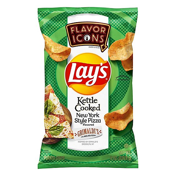 Lays Kettle Cooked Potato Chips New York Style Pizza - 8 OZ