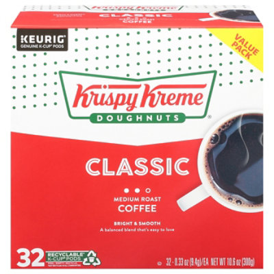 Krispy Kreme Classic Medium Roast Coffee Keurig Single Serve K Cup Pods - 32 Count - Image 1