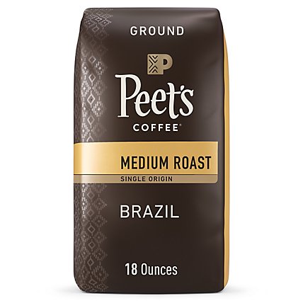 Peet's Coffee Single Origin Brazil Medium Roast Ground Coffee Bag - 18 Oz - Image 2