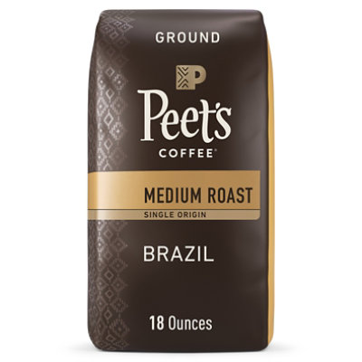 Peet's Coffee Single Origin Brazil Medium Roast Ground Coffee Bag - 18 Oz - Image 1