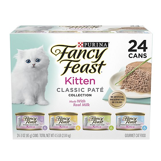 Fancy Feast Cat Food Wet Kitten Ocean Whitefish - 24-3 Oz