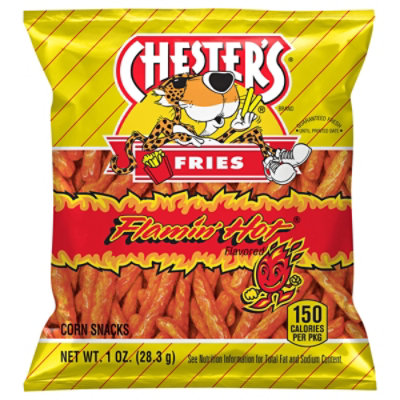 CHESTERS Fries Flamin Hot Corn & Potato Snacks Plastic Bag - 1 OZ - Image 2