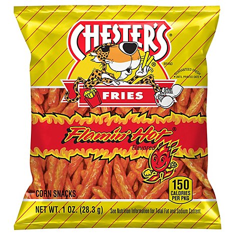 CHESTERS Fries Flamin Hot Corn & Potato Snacks Plastic Bag - 1 OZ