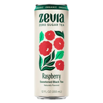 Zevia Organic Black Tea Raspberry Zero Sugar Iced Tea - 12 Fl. Oz. - Image 1