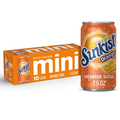 Sunkist Orange Soda Pack in Mini Cans - 10-7.5 Fl. Oz.