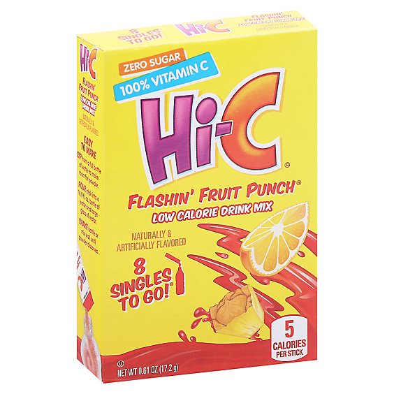 Hi-c Flashin Fruit Punch Singles To Go Drink Mix - 8 CT