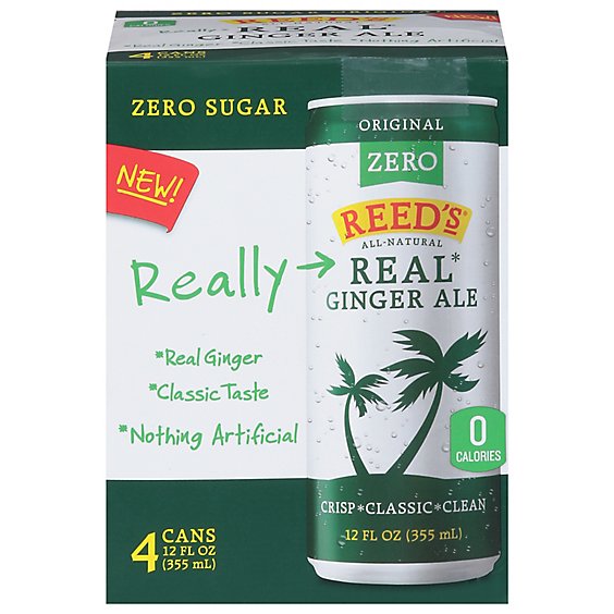 Reeds Zero Ginger Ale Slim - 4-12 FZ