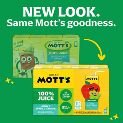 Motts 100% Apple White Grape Juice Box - 8-6.75 Fl. Oz. - Image 5