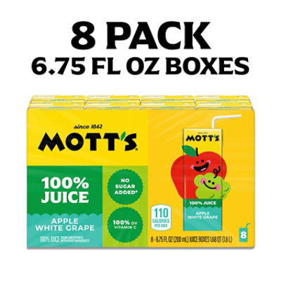 Motts 100% Apple White Grape Juice Box - 8-6.75 Fl. Oz. - Image 3
