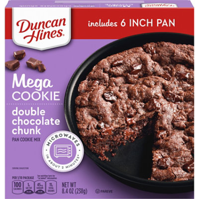 Duncan Hines Mega Cookie Double Chocolate Chunk Pan Cookie Mix - 8.4 Oz - Image 2